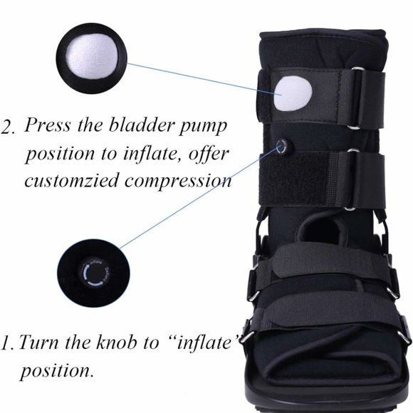 Size SMALL Black Medibot Walker Boot, Fracture Boot for Foot and Ankle 8.3-9.3" - Picture 9 of 9